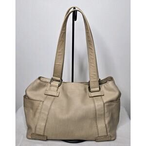 American Leather Company Satchel Purse Shoulder Bag Latte Smooth 12” x 9”